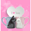 2PCS COUPLE CAT KISSING MUGS