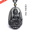 Black Obsidian Carved Buddha Necklace