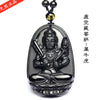 Black Obsidian Carved Buddha Necklace